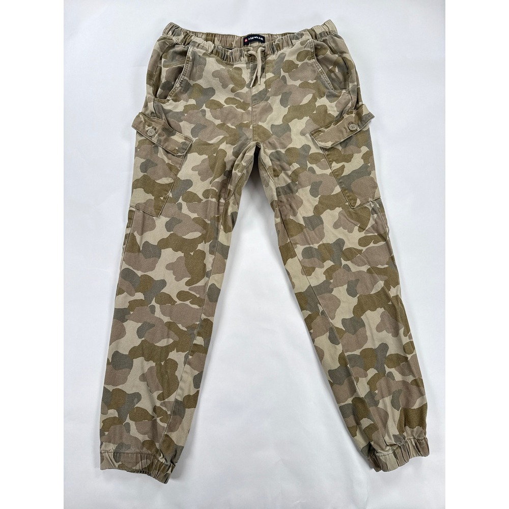 Airwalk Mens Jogger Pants Medium Camo Cargo Elastic Waist Drawstring Y2K Utility